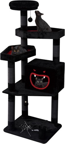 Gothic cat tree with - cat,