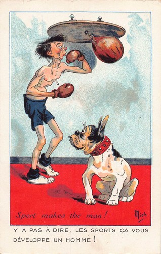 Postcard boxing theme - postcard,
