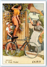 Postcard Hercules Bicycles E Club Model Advert Reproduction posted 1996