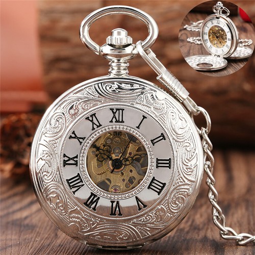 Mechanical pocket watch silver - mechanical,