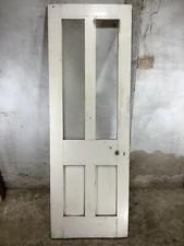 26 3/4"X 77 1/2" Victorian Internal Glazed Painted Pine Four Panel Door 2over2