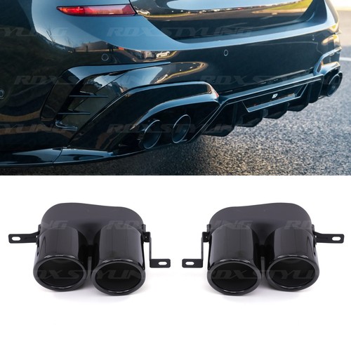 Gloss black quad exhaust - gloss, tips