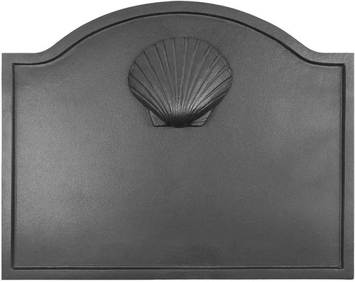 Shell cast iron fireback - shell,