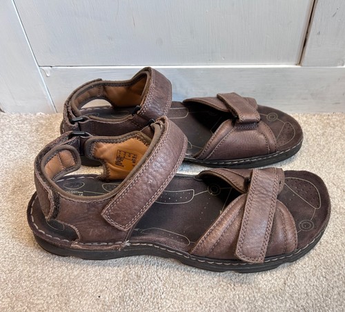 Clarks brown leather - leather, sandals
