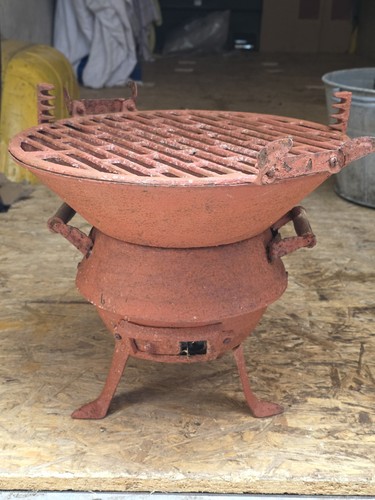 Vintage cast iron hibachi - cast,