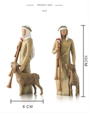 Hot Willow Tree Nativity Figures Set Shepherd with Bagpipe Decor Christmas Gift