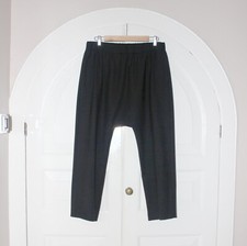 COS black wool blend drop crotch smart cropped trousers EUR 38 uk 10