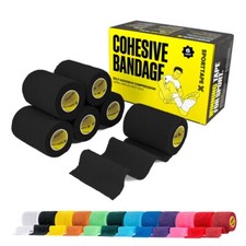 6 ROLLS SPORTTAPE Self-Adhesive Football Sock Tape - Cohesive Shin Pad Tape