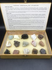 Vintage Geology Volcanic Rock Samples from Teide in Wooden Presentation Box RARE