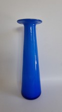 Holmegaard Blue Encased Glass Vase.