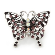 Large Purple Crystal Butterfly