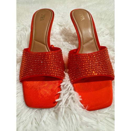 Zara orange satin rhinestone - zara,