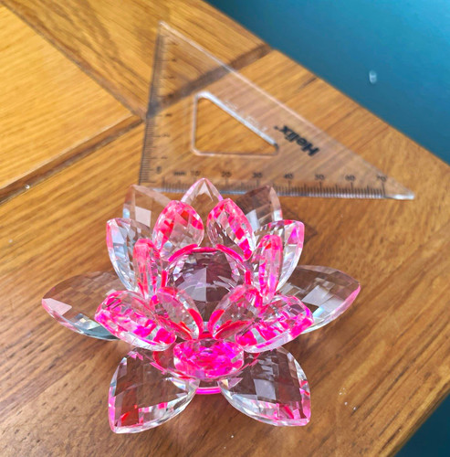 Pink clear crystal lotus - pink, &