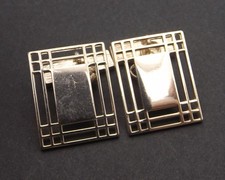 Sterling silver oblong cufflinks simple CRM Rennie Mackintosh style by Carrick