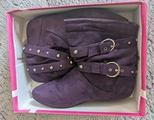Purple faux suede double