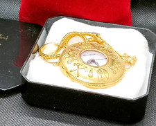 Rare JEAN PIERRE Gold Plated Half Hunter Masonic Symbol Pocket Watch-VGC/Working