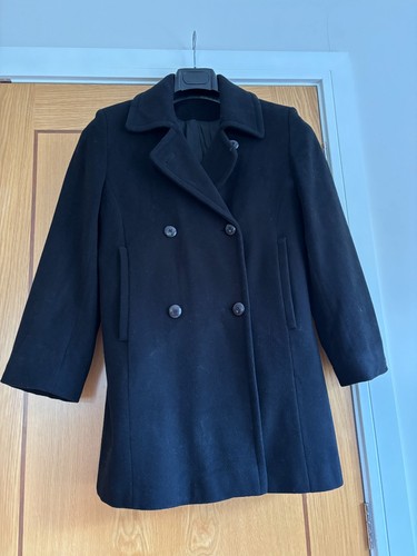 Womens black pea coat - black, 10