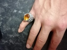 10ct + Natural Untreated Citrine Ring Verry Unique And Beautiful Stunning Piece