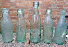 5 vintage glass beer or