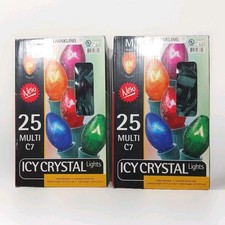 Vintage C7 Christmas Lights Icy Crystal Twinkle Lights Twinkling Multi Color 