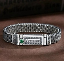 Mens Solid 316L Engraved Stainless Steel Braid Bracelet Jewellery Forever Gift