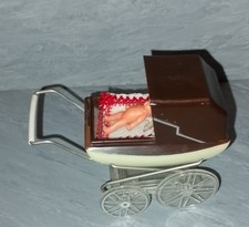 Vintage 1/16th Scale Lundby Dolls House Pram with Baby