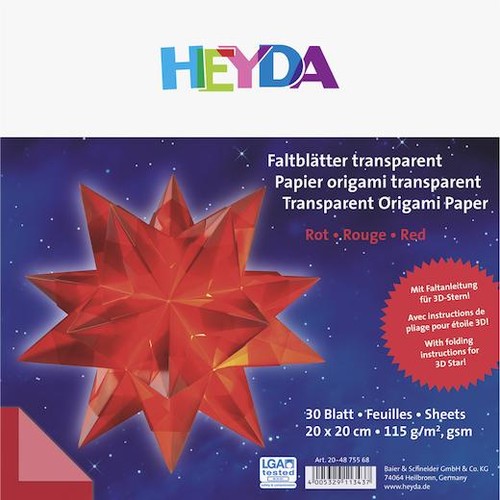 Heyda star origami paper - heyda, 3d