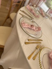 Gold Beaded Glass Charger