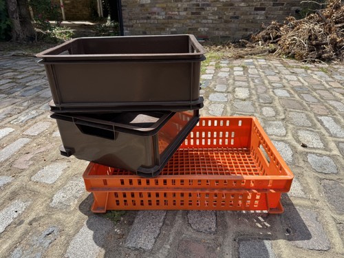 Large old plastic crates - plastic,