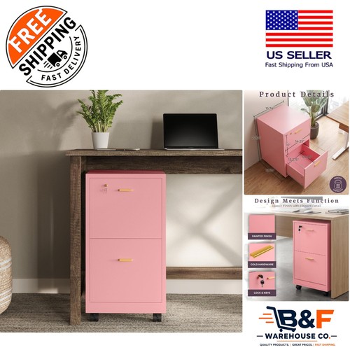 Elegant pink drawer wooden - 2-drawer,