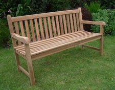 Java Teak Garden Bench 150cm 5ft 3 Seat Quality Chunky Furniture FLEGT Certified