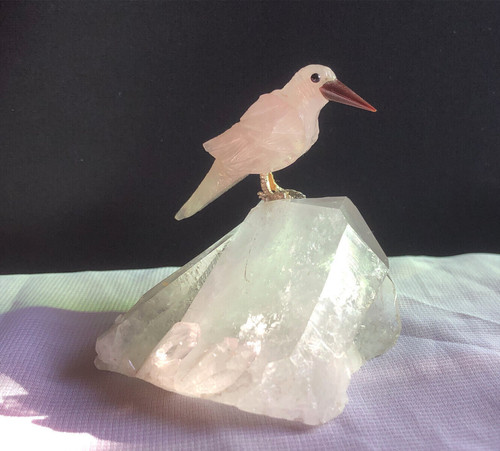 Natural rose quartz hand - quartz,