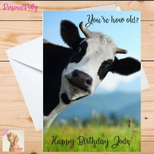 Personalised Cow Card Birthday