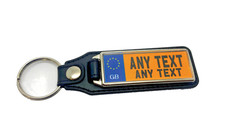 Personalised Registration Plate Keyring - Name & Reg Number added - GB Design