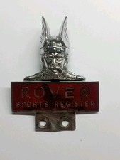 Vintage Rover Sports Register Car Chrome Grill Car Badge Good Used Condition