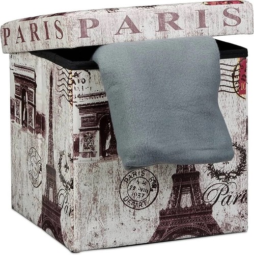 Faux leather foldable ottoman - faux,