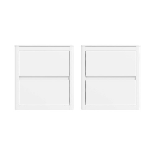 White pair bedside tables - of,