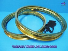 YAMAHA YZ250 J/K 1982-1983   FRONT & REAR GOLD ALU WHEEL RIM SET  (ma6863)