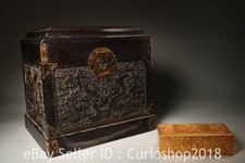 6.4" Rare Old Tibet Bronze Gilt Dynasty Double Dragon Gold brick Statue