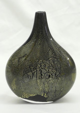 Isle of Wight, Vintage Studio Glass 'Aventurine' Lollipop Vase Michael Harris