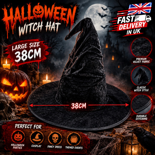 Halloween crumpled witch - witch, hat