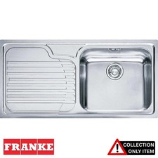 Franke Galassia 1.0 Bowl Silk Stainless Steel Kitchen Sink & Waste GAX611 LHD