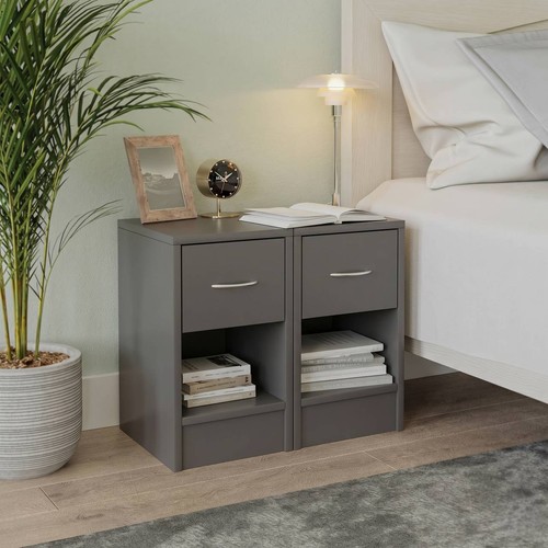 Wooden bedside table - wooden, cabinet