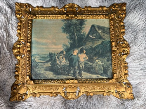 Vintage gilt framed - gilt, cottage