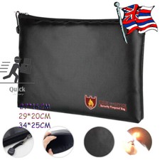 Fireproof Pouch Waterproof Document Bag File Passport Storage Cash Bag UK Stock