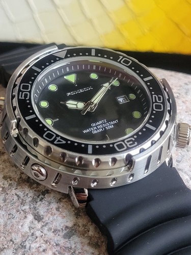 Mens black tuna divers watch - 'tuna',