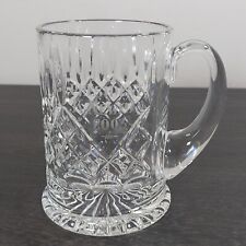 Cut Crystal Tankard Beer Mug Pint Glass 13cm Height Engraved Criss Cross