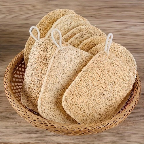 6pcs natural loofah - natural, sponges