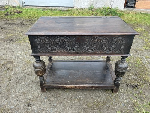 Period oak bible box - /,