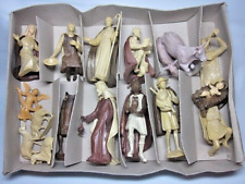 Italian Christmas Nativity Set of 16 Mid Century Hard Plastic Figures Ex Condit